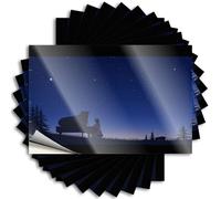 Calcomanía para herramientas con la silueta de una persona tocando un piano de cola bajo un cielo nocturno estrellado, 10 calcomanías divertidas para coche (12 x 18 cm)