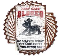 Calcomanía para herramientas con texto en inglés "Keep Gate Closed No Matter What The Miniature Schnauzer Say Funny Sticker 10 Pcs Funny Bumper Stickers for Cars Broank Stickers" (6 x 9 cm)