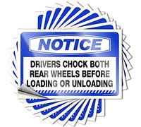 Calcomanía para parachoques, aviso de que los conductores calgan ambas ruedas traseras antes de cargar o descargar, 10 calcomanías inapropiadas para coche (12 x 18 cm)