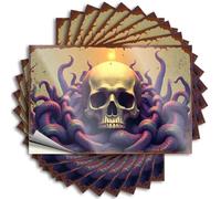 Calcomanía para parachoques, calavera dorada entrelazada con cadenas de serpiente: una obra de arte mística, 10 unidades, calcomanías para parabrisas de coche para hombre (12 x 18 cm)