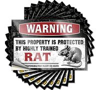 Calcomanía para parachoques con texto en inglés "Warning This Property is Protected By A Highly Trained Rat Funny Sticker 10 Pcs Funny Signs for Bedroom Funny Signs for Man Cave" (8 x 12 cm)