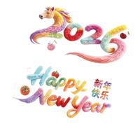 Calcomanía para ventana de Año Nuevo chino, decoración de Año Nuevo Lunar, Año Nuevo chino 2026, decoración del hogar, suministros de fiesta de Noticias felices, años de noticias