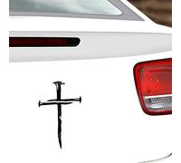 Calcomanía Pegatina de Cruz de Uñas para Coches, Diseño de Cruz Cristiana, Impermeable, Reflectante, para Coche, Parachoques, Camiones, Ventanas, 4.5 x 7.1 Pulgadas (1 Unidad, Negro)