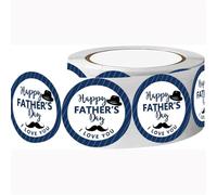 Calcomanía redonda para el día del padre con texto en inglés "Happy Father's Day" ("Happy Father's Day")