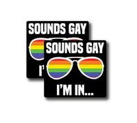 Calcomanía Sounds Gay I'm in - Fun Proud LGBTQ Pride Equality Rainbow Sticker - Calcomanías de vinilo de alta calidad para parachoques | 5 pulgadas en el lado más ancho | Fabricado en Estados Unidos - FHJ1029