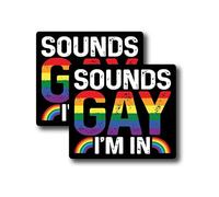 Calcomanía Sounds Gay I'm in Rainbow - Fun Proud LGBTQ Pride Equality Rainbow Sticker - Calcomanías de vinilo de alta calidad para parachoques | 5 pulgadas en el lado más ancho | Fabricado en Estados