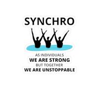 Calcomanía Strong Together - Synchro Team Spirit vinilo calcomanía para nadadores (7.6 cm × 7.6 cm)
