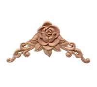 Calcomanía tallada en madera Floral, apliques de esquina, marco decorativo, figuras de madera, gabinete, artesanías decorativas(Color 12cm,10PC)