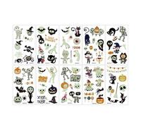 Calcomanía temporal de Halloween - Calcomanías luminosas para pegatinas luminosas de Halloween lindas | 10x pegatinas de Halloween para, pegatinas falsas de Halloween para ga