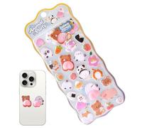 Calcomanías 3D - 6 calcomanías de animales, calcomanías para niños, suministros de álbumes de recortes adhesivos de animales, figura de dibujos animados, estuche para cuaderno, tablet, teléfono