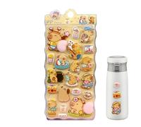 Calcomanías 3D para niños, calcomanías de dibujos animados extraíbles, calcomanías de fiesta de Capybara | Divertidas y decorativas, ideales para funda de teléfono, computadora, cuaderno, recuerdos de