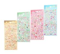 Calcomanías 3D para niños, suministros de álbumes de recortes de frutas 3D, animales, lindas calcomanías pequeñas para decoración de álbumes de recortes, para diario, cuaderno, estuche, tableta, taza