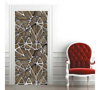 Calcomanías 3D para puertas interiores, patrón abstracto, autoadhesivas, para dormitorio, casa, sala de estar, dormitorio, oficina, baño, mejoras del hogar, 39.7 pulgadas de ancho x 84.6 pulgadas de