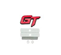 Calcomanías Adhesivas con Emblema de Parrilla Delantera de Coche con Logotipo GT de Letras de Metal 3D compatibles con Accesorios(Red Black)