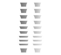 Calcomanías adhesivas con incrustaciones trapezoidales personalizadas para guitarras y bajos, 8 opciones de color (plata)