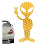 Calcomanías altamente reflectantes | Calcomanía de signo de paz alienígena | Calcomanía alienígena para mantener la distancia, calcomanías geniales para parachoques de ventana de coche, parabrisas