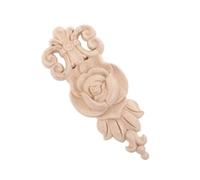 Calcomanías Apliques de madera tallada, pegatinas decorativas sin pintar for muebles, calcomanías for armarios, camas, puertas y ventanas, 4 Uds para tallar madera