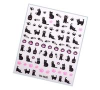 Calcomanías artísticas con lazo y pata de gato, calcomanías para diseños y decoraciones de manicura