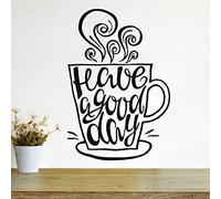 Calcomanías artísticas de pared con texto en inglés "Have a Good Day" para cocina, calcomanías de vinilo para café, transferencia de citas, decoración de tazas, decoración del hogar, calcomanías