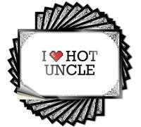Calcomanías autoadhesivas con texto en inglés "I Love Hot Uncle", paquete de calcomanías de vinilo para ventana de otoño (6 x 9 cm)