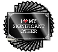 Calcomanías autoadhesivas para decoración de baño con texto en inglés "I Love My Significant Other", paquete de calcomanías de vinilo para profesor (12 x 18 cm)