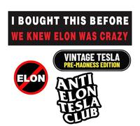 Calcomanías autoadhesivas para parachoques de Tesla con texto en inglés "I Bought This Before Elon Went Crazy Paracho", 4 unidades, impermeables, divertidas, accesorios de vinilo para puerta de