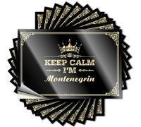 Calcomanías Best | Sombrero neutro Keep Calm I'm Montenegrin para amigos (12 x 18 cm)