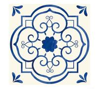Calcomanías blancas florales para pelar y pared, impermeables, para cocina, baño, revestimiento de suelo, kit de renovación de decoración, paquete de veinte unidades, cuadrado de seis pulgadas (CRY004