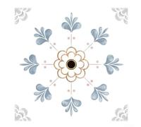 Calcomanías blancas florales para pelar y pared, impermeables, para cocina, baño, revestimiento de suelo, kit de renovación de decoración, paquete de veinte unidades, cuadrado de seis pulgadas (CRY003
