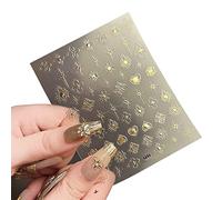 Calcomanías bronceadoras doradas y plateadas con diseño de corazón, autoadherentes, suministros falsos, decoración artística