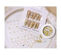 Calcomanías bronceadoras doradas y plateadas con diseño de corazón, autoadherentes, suministros falsos, decoración artística