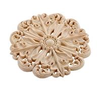 Calcomanías Calcomanía de tallado madera, disco redondo sólido sin pintar, decoración puerta, muebles un solo lado, 10cm, 1 ud para tallar madera