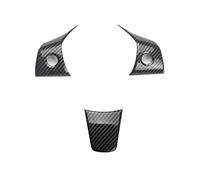 Calcomanías coche botón Embellecedor Para Volante De 3 Uds., Parche Para Volante, Marco Adhesivo, Decoración Compatible Con Tesla Para Model Y 2020 2021 2022
