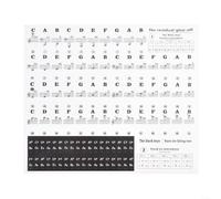 Calcomanías coloridas para teclado de piano, notas transparentes de PVC para teclas de 88/61/54/49/37, etiquetas reutilizables para principiantes que aprenden música y tocan (negro)