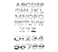 Calcomanías con emblemas, Letras, Palabras y números de Metal 3D for el Maletero del Coche, Accesorios con Insignia Digital(Silver,4.4CM_X)