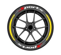 Calcomanías con letras para neumáticos de automóviles deportivos, calcomanías con letras para neumáticos de estilo moderno con diseño 3D, adecuadas para neumáticos de 14 a 22 pulgadas (paquete de 8)(Y