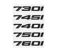 Calcomanías con logotipo y letras en ABS 3D for maletero de coche, insignias, emblemas, series 730i, 740i, 745i, 750i, E38, E65, E66, F01, F02, G11 y G12(Gloss Black,750i)