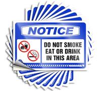 Calcomanías con texto en inglés "Notice Do Not Smoke, Eat Or Drink in This Area" para mamá, decoración de coche y coche para mujer, divertidos letreros de vinilo para garaje para hombres (8 x 12 cm, 5
