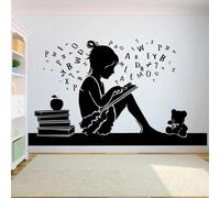 Calcomanías creativas para libros pegatinas de pared de la habitación de chicas Introducción a la sala de lectura de la biblioteca decoración