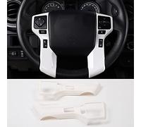 Calcomanías cromadas para volante de automóvil, para Toyota Tundra 2014-2021 Tacoma 2016-2022, accesorios de ajuste para cubierta de volante de ABS (blanco, estilo 3+3 agujeros)