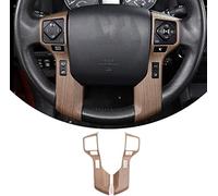 Calcomanías cromadas para volante de automóvil, para Toyota Tundra 2014-2021 Tacoma 2016-2022, accesorios de cubierta de volante ABS (grano de madera de pera, estilo 3+3 agujeros)