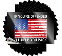 Calcomanías cuadradas para barra y decoración impermeables, con texto en inglés «If You're Offended I'll Help You Pack», calcomanía autoadhesiva para uso navideño (12 x 18 cm)
