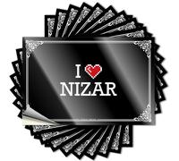 Calcomanías - Cubierta de otoño I Love Nizar para decoración de amor exterior (6 x 9 cm)