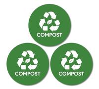 Calcomanías de abono de 4 pulgadas para papelera, 3 unidades, resistentes a la intemperie, para interiores y exteriores, para botes de basura, residuos de patio y contenedores de reciclaje