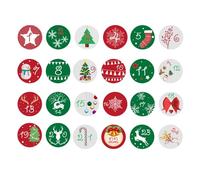 Calcomanías de Adviento de Navidad, calcomanías de cuenta regresiva de Navidad, calcomanías de calendario de cuenta regresiva, calcomanías de números de Navidad, etiquetas de cuenta regresiva para