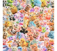 Calcomanías de animales para niños, bonitas realistas para álbumes, impermeables para botella de agua, maleta, laptop, equipaje, computadora, álbum