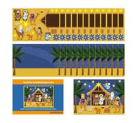 Calcomanías de belén - 12 calcomanías de Navidad personalizadas - Calcomanía de belén para niños | Adhesivo religioso de Navidad con Jesús, María y ángeles - Artesanía cristiana para la escuela y el