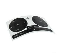 Calcomanías de botón de radio negro mate para Fiat 500 2011-2016, kit de calcomanías de reparación de PVC para controles desgastados, restauración de superposición de panel de interruptor de