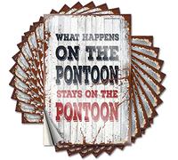 Calcomanías de broma con texto en inglés "What Happens On The Pontoon Stays On The Funny Stickers" (8 x 12 cm)