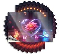 Calcomanías de broma para adultos, amor en flor: una rosa en forma de corazón con mariposas, 10 letreros de barra para decoración del hogar, calcomanía divertida (6 x 9 cm)